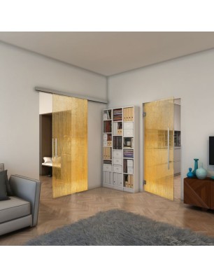 Pendeltür - Fineprint Model 050 Gold auf Klarglas