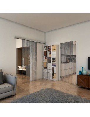 Pendeltür - Fineprint Model 052 Schwarz auf Klarglas