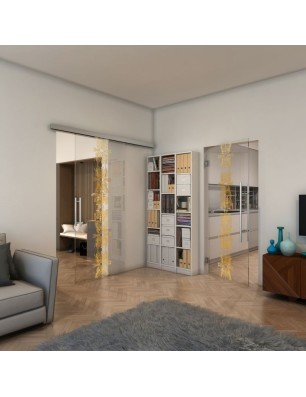 Pendeltür - Fineprint Model 081 Gold auf Klarglas