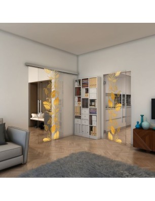 Pendeltür - Fineprint Model 086 Gold auf Klarglas