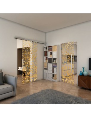 Pendeltür - Fineprint Model 095 Gold auf Klarglas