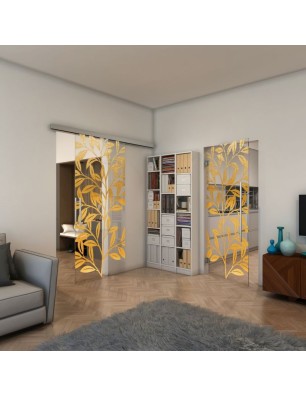 Pendeltür - Fineprint Model 099 Gold auf Klarglas