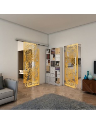Pendeltür - Fineprint Model 108 Gold auf Klarglas