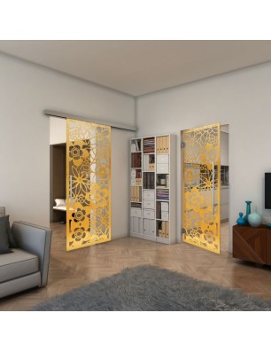 Pendeltür - Fineprint Model 149 Gold auf Klarglas