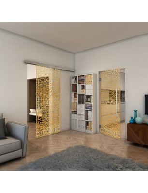 Pendeltür - Fineprint Model 161 Gold auf Klarglas