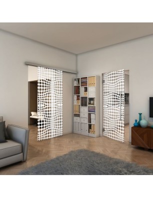 Pendeltür - Fineprint Model 162 Weiss auf Klarglas