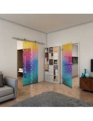 Ganzglastür - Fineprint Model 001 Verlauf auf Klarglas