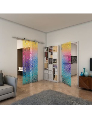 Ganzglastür - Fineprint Model 005 Verlauf auf Klarglas