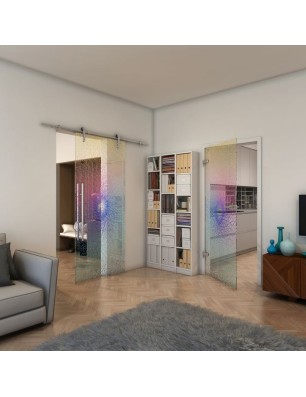 Ganzglastür - Fineprint Model 006 Verlauf auf Klarglas