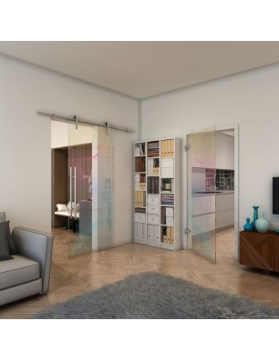 Ganzglastür - Fineprint Model 009 Verlauf auf Klarglas