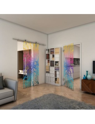 Ganzglastür - Fineprint Model 012 Verlauf auf Klarglas