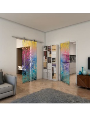 Ganzglastür - Fineprint Model 017 Verlauf auf Klarglas