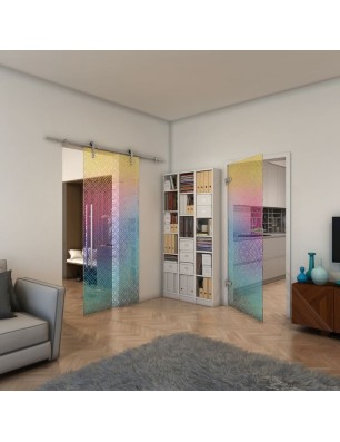 Ganzglastür - Fineprint Model 018 Verlauf auf Klarglas