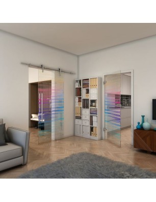 Ganzglastür - Fineprint Model 019 Verlauf auf Klarglas