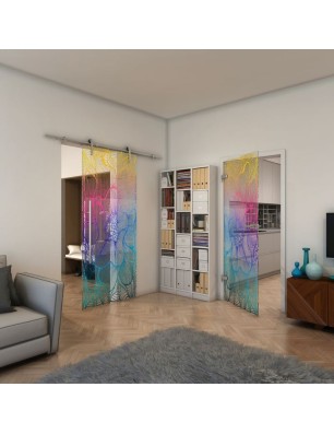 Ganzglastür - Fineprint Model 020 Verlauf auf Klarglas