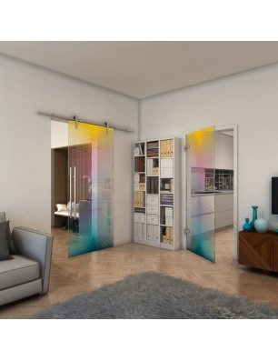 Ganzglastür - Fineprint Model 024 Verlauf auf Klarglas