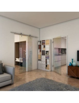 Ganzglastür - Fineprint Model 028 Verlauf auf Klarglas