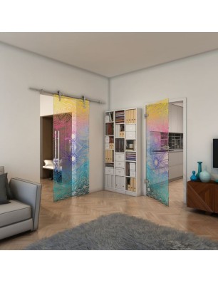 Ganzglastür - Fineprint Model 030 Verlauf auf Klarglas