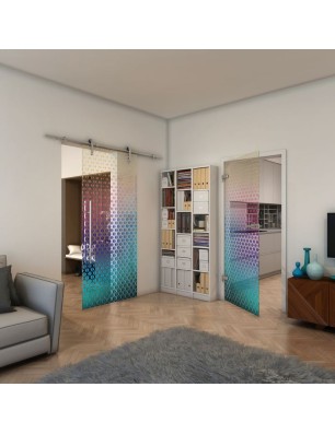 Ganzglastür - Fineprint Model 038 Verlauf auf Klarglas