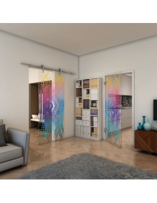 Ganzglastür - Fineprint Model 039 Verlauf auf Klarglas