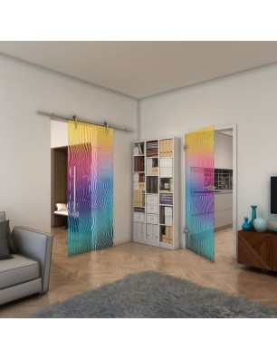 Ganzglastür - Fineprint Model 041 Verlauf auf Klarglas