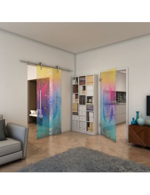 Ganzglastür - Fineprint Model 048 Verlauf auf Klarglas