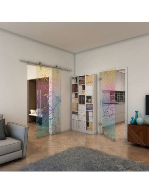 Ganzglastür - Fineprint Model 049 Verlauf auf Klarglas