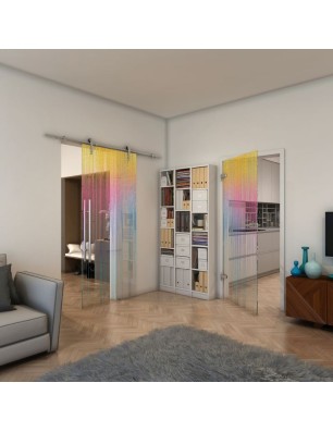 Ganzglastür - Fineprint Model 052 Verlauf auf Klarglas