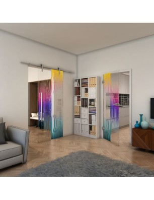 Ganzglastür - Fineprint Model 059 Verlauf auf Klarglas