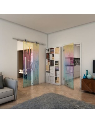 Ganzglastür - Fineprint Model 060 Verlauf auf Klarglas