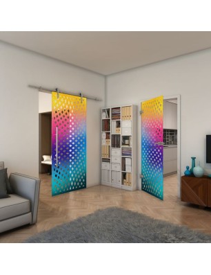 Ganzglastür - Fineprint Model 068 Verlauf auf Klarglas