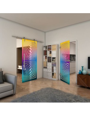 Ganzglastür - Fineprint Model 070 Verlauf auf Klarglas