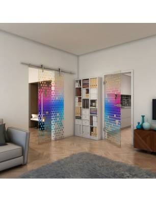 Ganzglastür - Fineprint Model 072 Verlauf auf Klarglas