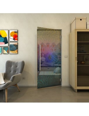 Pendeltür - Fineprint Model 006 Verlauf auf Grauglas