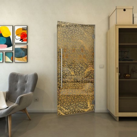 Pendeltür - Fineprint Model 008 Gold auf Grauglas