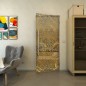 Pendeltür - Fineprint Modell 008 Gold auf Grauglas