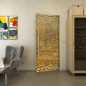 Pendeltür - Fineprint Modell 016 Gold auf Grauglas