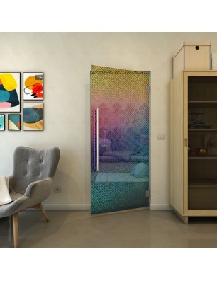 Pendeltür - Fineprint Model 018 Verlauf auf Grauglas