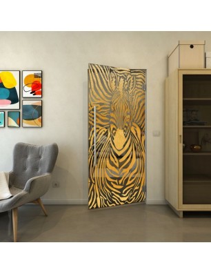 Pendeltür - Fineprint Model 023 Gold auf Grauglas