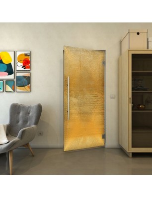 Pendeltür - Fineprint Model 025 Gold auf Grauglas