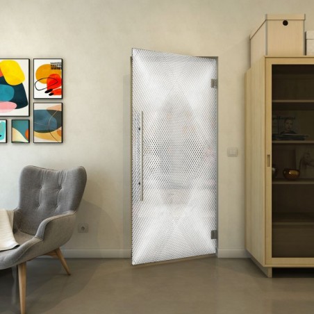 Pendeltür - Fineprint Model 025 Weiss auf Grauglas