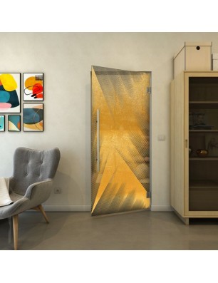 Pendeltür - Fineprint Model 026 Gold auf Grauglas