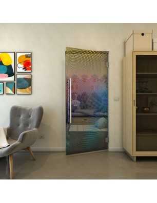 Pendeltür - Fineprint Model 027 Verlauf auf Grauglas