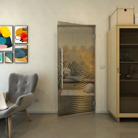 Pendeltür - Fineprint Model 027 Gold auf Grauglas