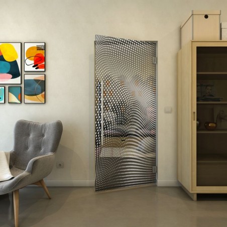 Pendeltür - Fineprint Model 027 Weiss auf Grauglas