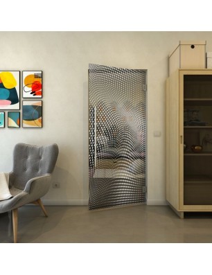 Pendeltür - Fineprint Model 027 Weiss auf Grauglas