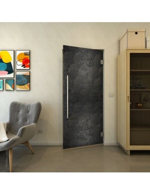 Pendeltür - Fineprint Model 029 Schwarz auf Grauglas