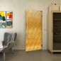 Pendeltür - Fineprint Modell 029 Gold auf Grauglas