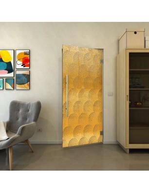 Pendeltür - Fineprint Model 029 Gold auf Grauglas