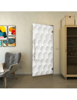 Pendeltür - Fineprint Model 029 Weiss auf Grauglas